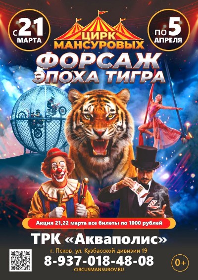 Псков, встречай!! Шоу цирка братьев Мансуровых!